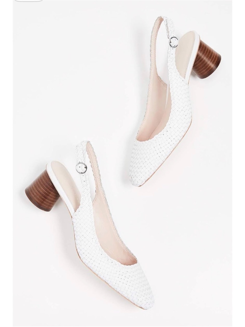 Loeffler Randall Martine Woven Slingback Heels in White - Size 8 - Picture 3 of 9